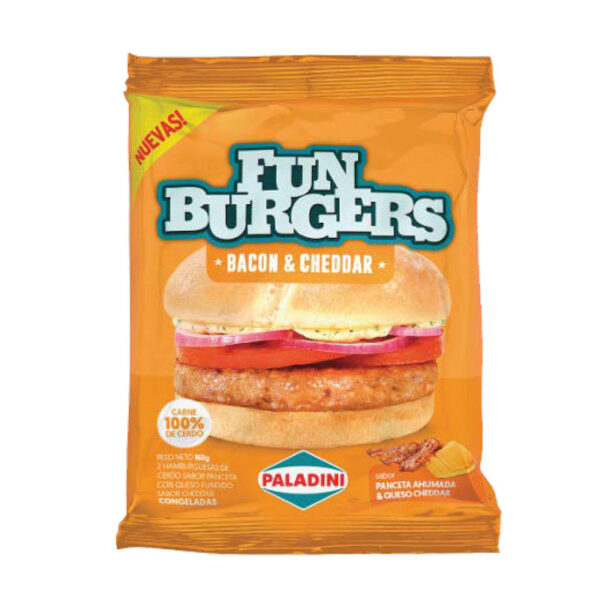 Hamburguesas Fun Burgers Paladini Bacon y Cheddar